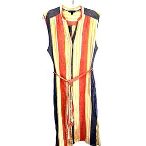 Banana Republic Women's Dress 6T 6 Tall Stripe Sleeveless Sun Misses Sz Small S